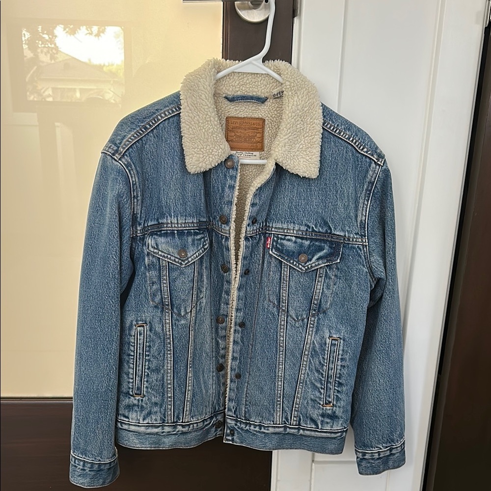 Levi's Blue Denim Sherpa Jacket